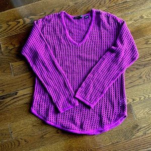 Jeanne Pierre Crochet Pink Sweater - Size S - Excellent Condition